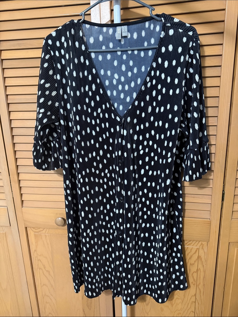 ASOS Black Mini Dress with White Dot Print